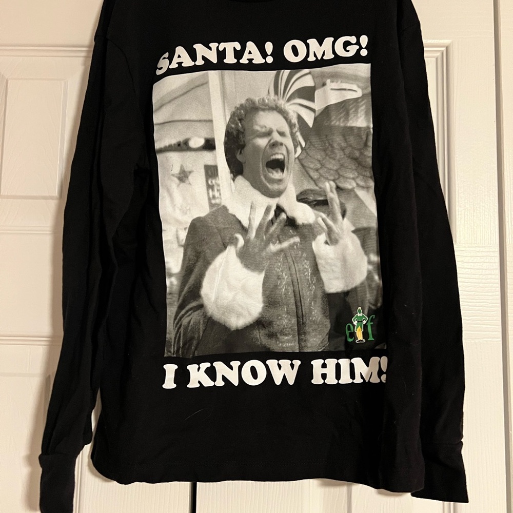 Target/Elf Black Santa Graphic Long Sleeve Tee